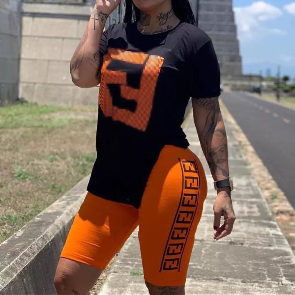 COPY - New black shirt and orange short set